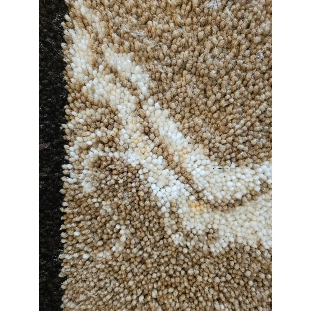 Vintage Latch Hook Rug Wall Hanging Unicorn Pegasus Brown Tan 36x48